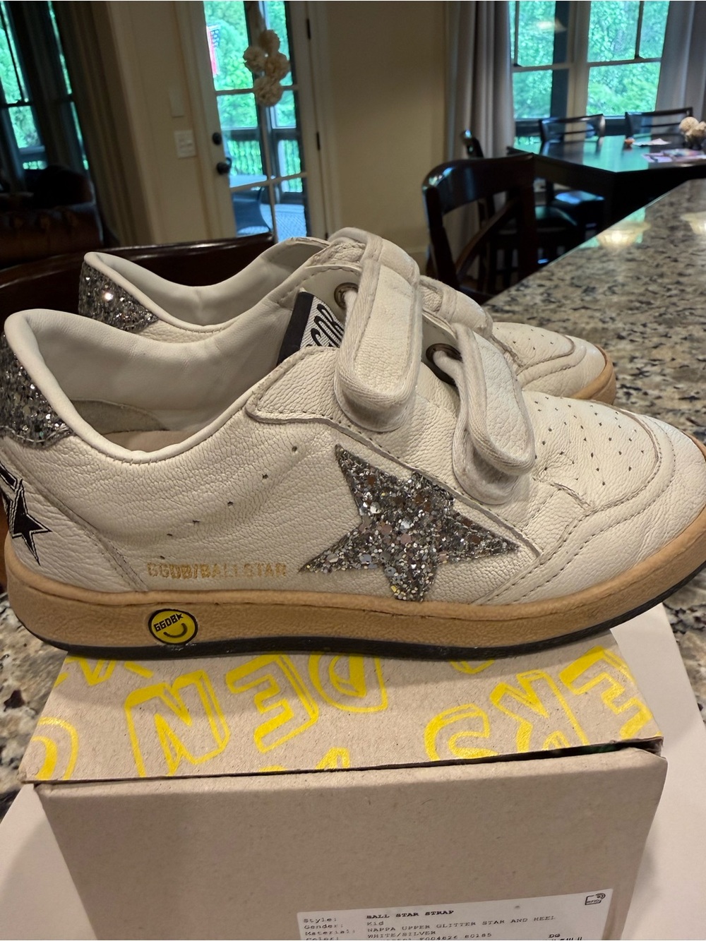 Golden Goose Kids White Sneakers with Silver Star